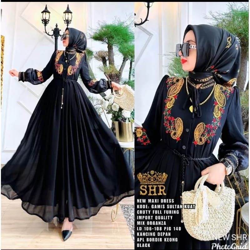 Gamis sultan ceruty bordir ORI SHR import