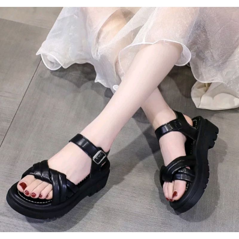 WEDGES IMPORT# SEPATU TINGGI WANITA FASHION 0420