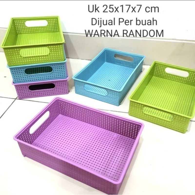 BEST SELLER !! K383 - Keranjang Warna Kotak Box Tray Organizer Storage Bs Di Susun Souvenir