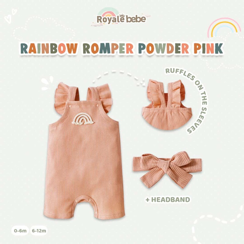 Royale Bebe Rainbow Romper Waffle Rib