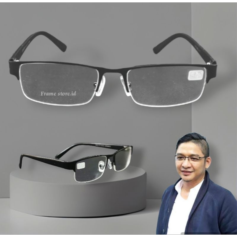 Kacamata Lensa Anti Radiasi Photocromic Frame Gantung Rimless Uniseks (GRATIS BOX DAN LAP)