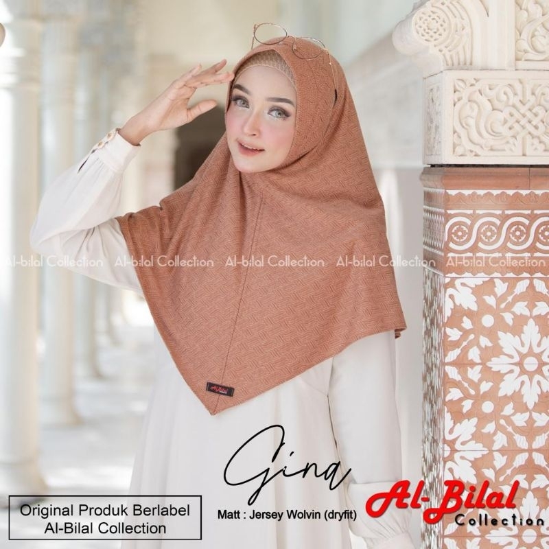 (Al Bilal Hijab) GINA••hijab instan pet motif••hijab instan jersey wolvin dryfit