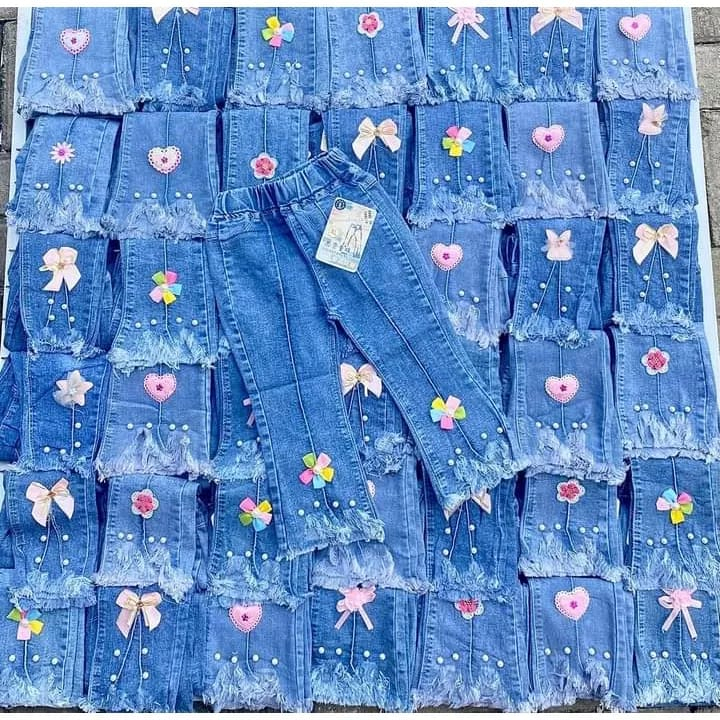 (SALE) JEANS RAWIS ANAK PEREMPUAN JUNIOR 6 7 8 9 10 TAHUN