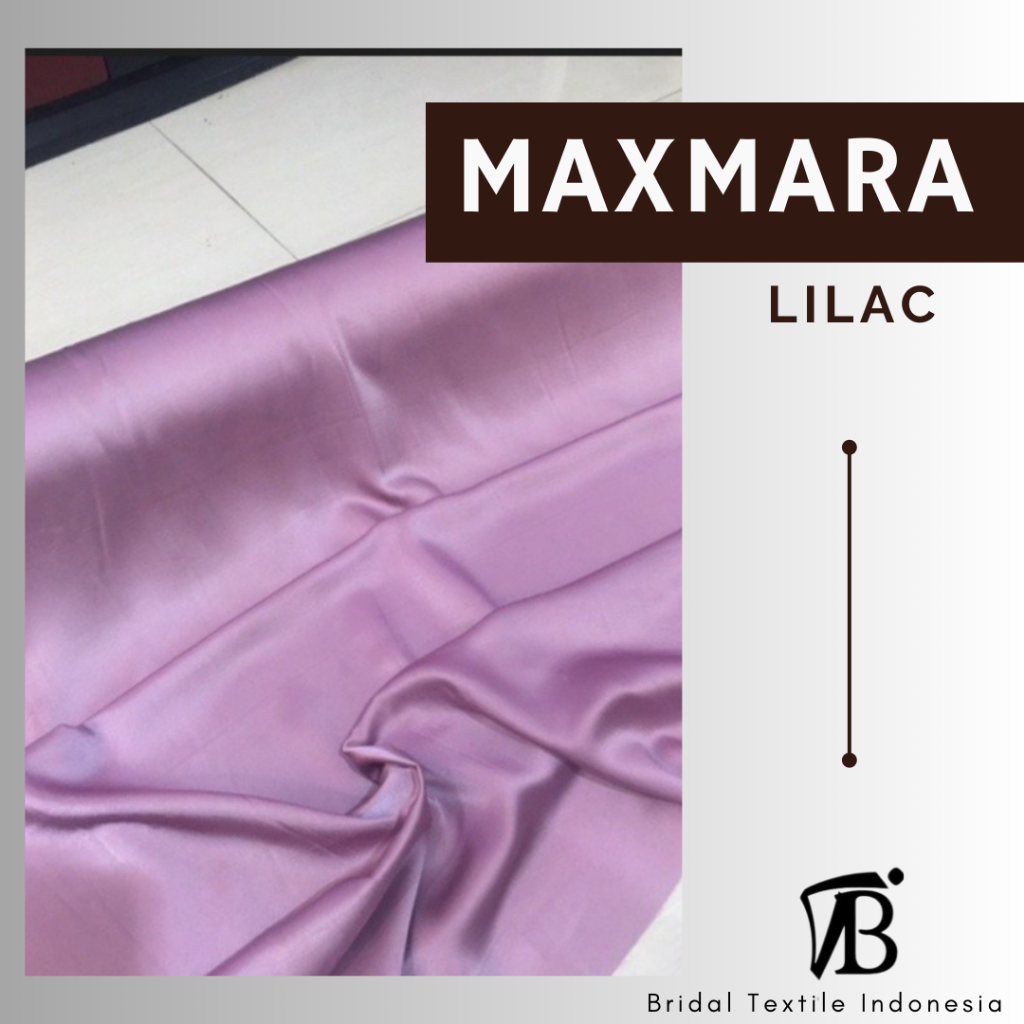 Kain Bahan Furing Satin Maxmara Original Premium Lux Luxury Gaun Kebaya Dress Warna Ungu Lilac Lilla