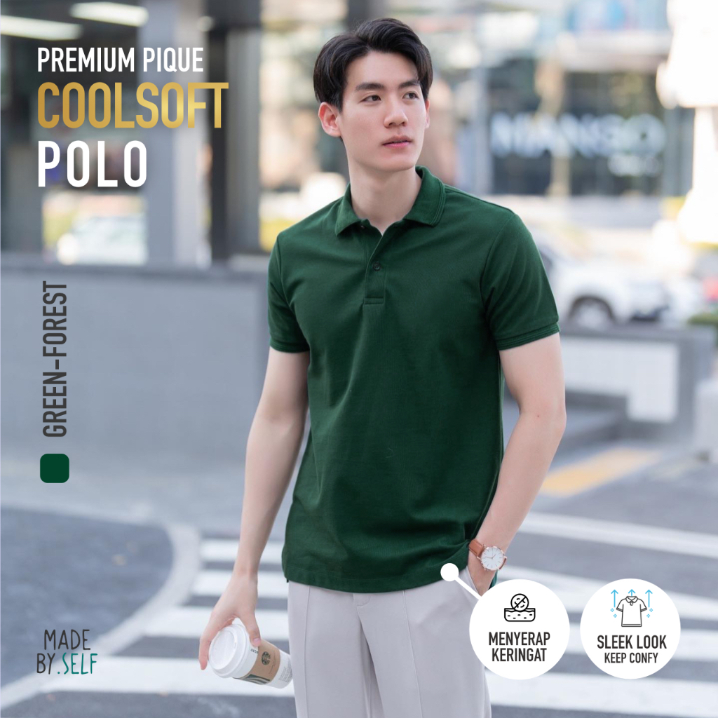 Kaos Polo Shirt Premium Pria Classic Fit Lengan Pendek Hitam Putih