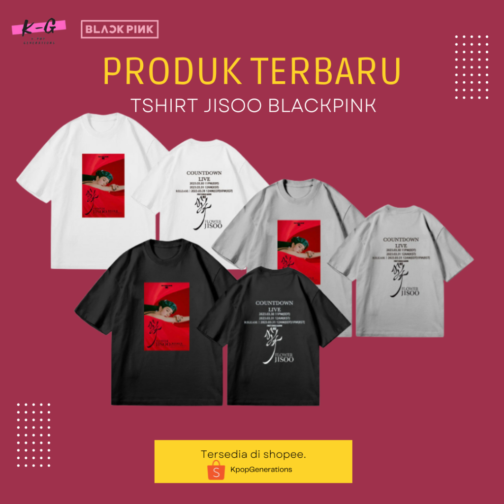 Baju Kaos Tshirt Jisoo Flower Terbaru Solo Blackpink