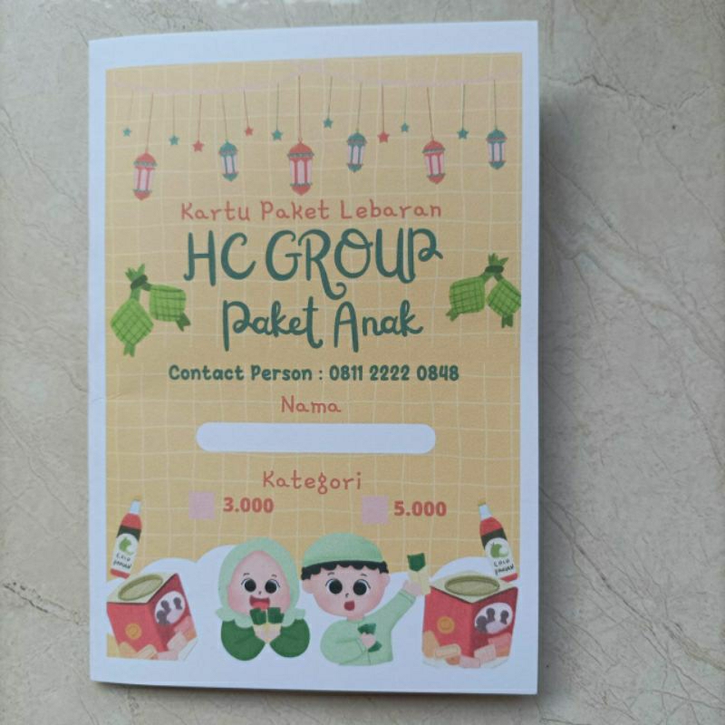 KARTU PAKET LEBARAN CUSTOM MURAH