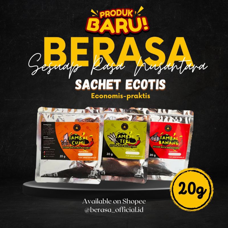 

*NEW* Sambal Sachet BERASA Sesuap Nusantara Varian "CUMI, BAWANG, TERI