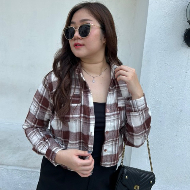 RULIF Geppy Shirt croptop / Kemeja croptop flanel kotak