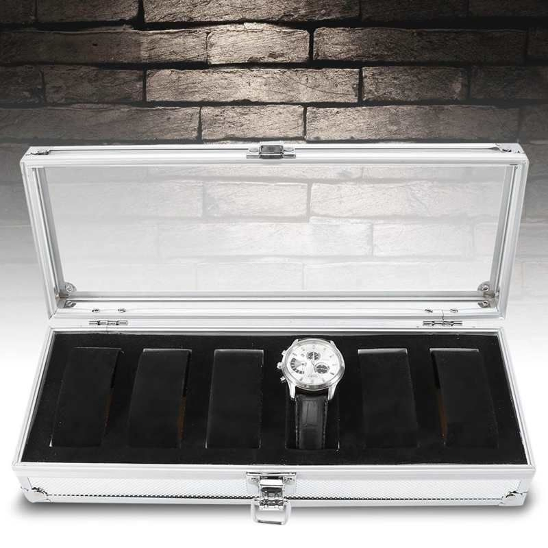 Watch Box Kotak Organizer Jam 6/12 Slot Kotak Tempat Jam Tangan Box Jam Tangan Bahan EVA Aluminum Alloy