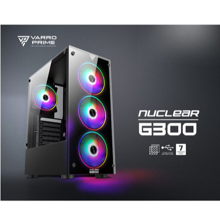 CASING VARRO NUCLEAR G300 + FREE 3 FAN GAMING