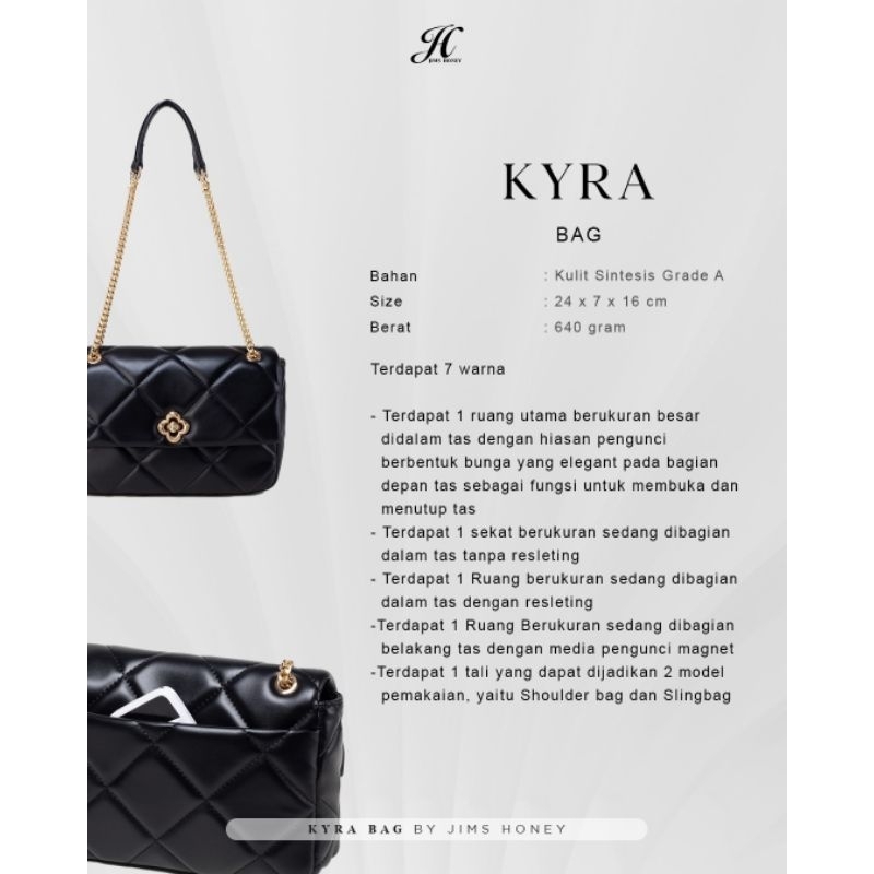 Kyra bag Tas Selempang Wanita Original Jims Honey Realpic cod exclusive tas pesta murah import kulit leather official store