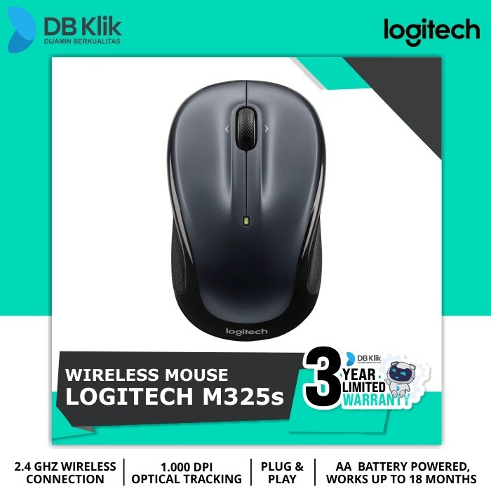 Mouse Logitech M325s Wireless 2.4GHz 1000DPI - M325 s