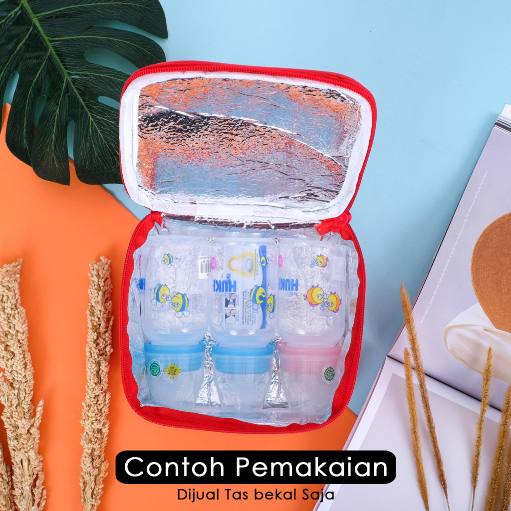 Cooler bag botol asip aluminium foil polos ice bag asi tempat penyimpanan botol asip tas pendingin botol susu