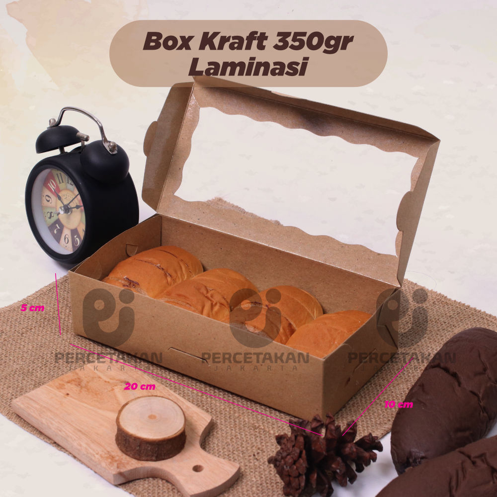 

Dus Brownies || Kue Kraft Laminasi 20x10x5 CM || Bukaan Depan & Samping