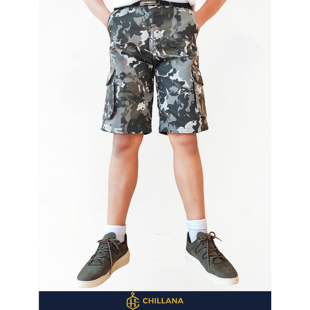 Cargo Loreng Tentara Pendek / Camo Cargo Shorts