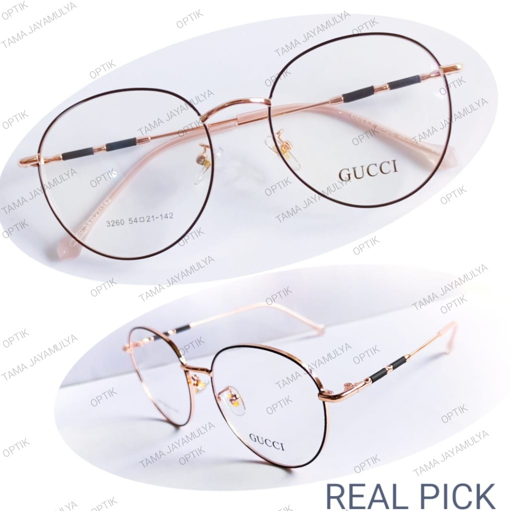 kacamata photocromic frame bulat besar 3260 - New OP minus Normal berubah warna