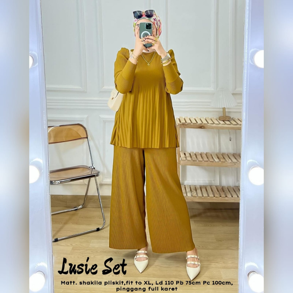 LUSIE SET WANITA PLISKET TERBARU