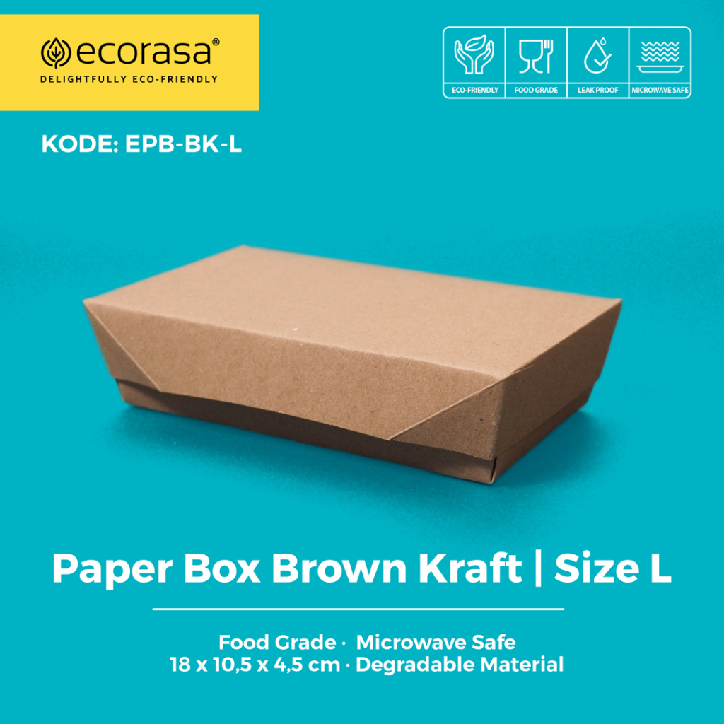 Paper Lunch Box L Brown Kraft | 50 pcs | ecorasa