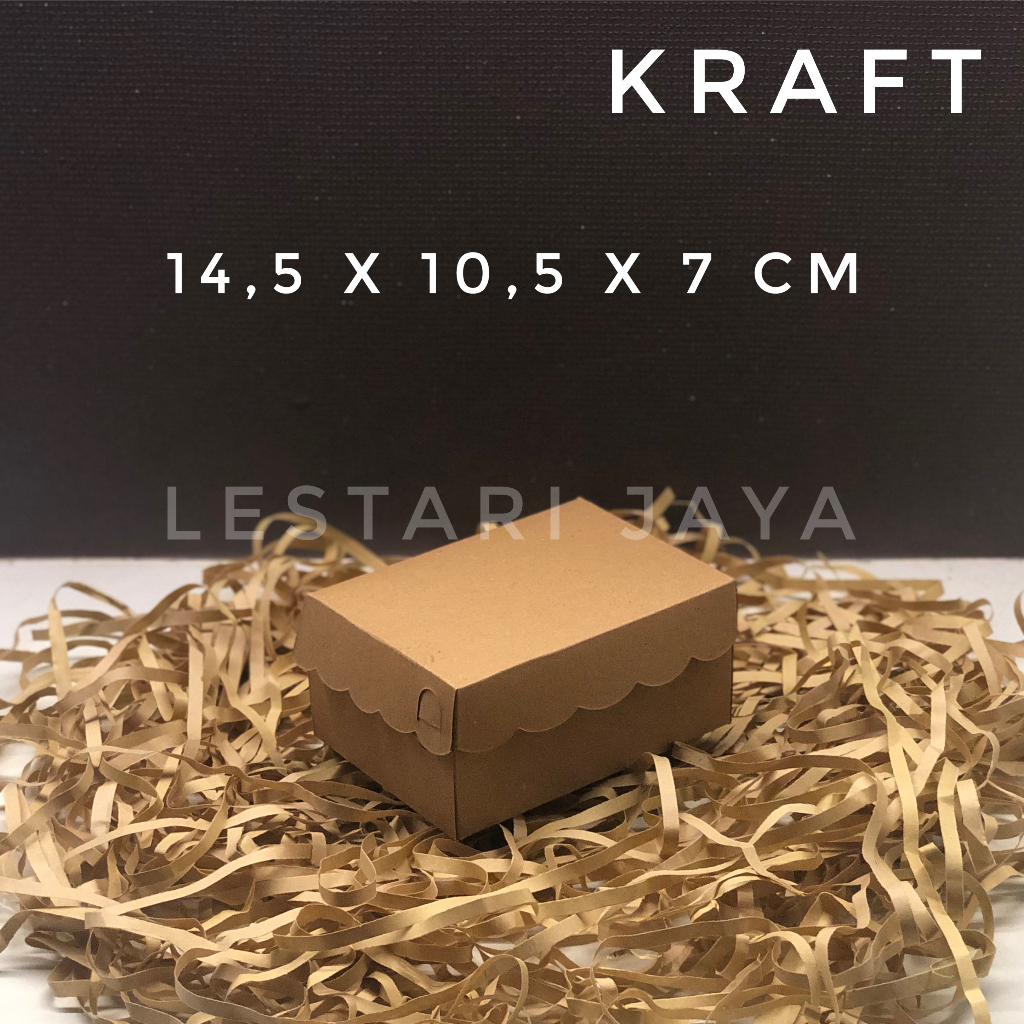 Box Kraft RENDA R3 Box Kue Dus Coklat Kotak Packing Kue Roti Snack 14,5x10,5x7 cm