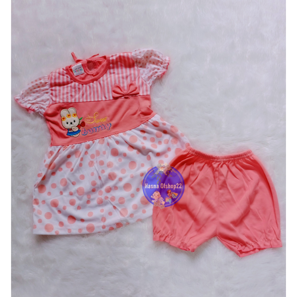 Setelan Dress Bayi 3-18 Bulan, Baju Rok Anak Perempuan Lucu, Elegan, Murah, Berkualitas