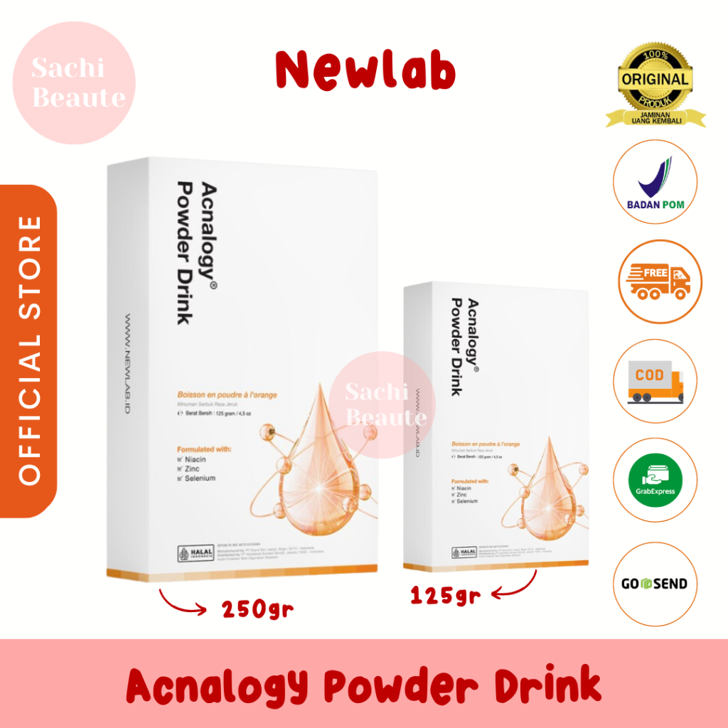 Newlab Brightology Acnalogy Powder Drink Obat Minum untuk Jerawat Minuman Antioksidan Penghilang Bekas Jerawat Acne Treatment NewLab New Lab