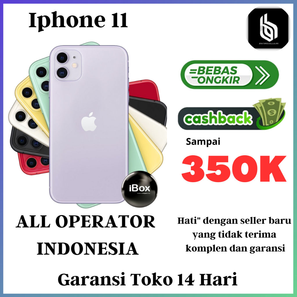 iPhone 11 256GB 128GB 64GB Second Garansi Resmi Fullset