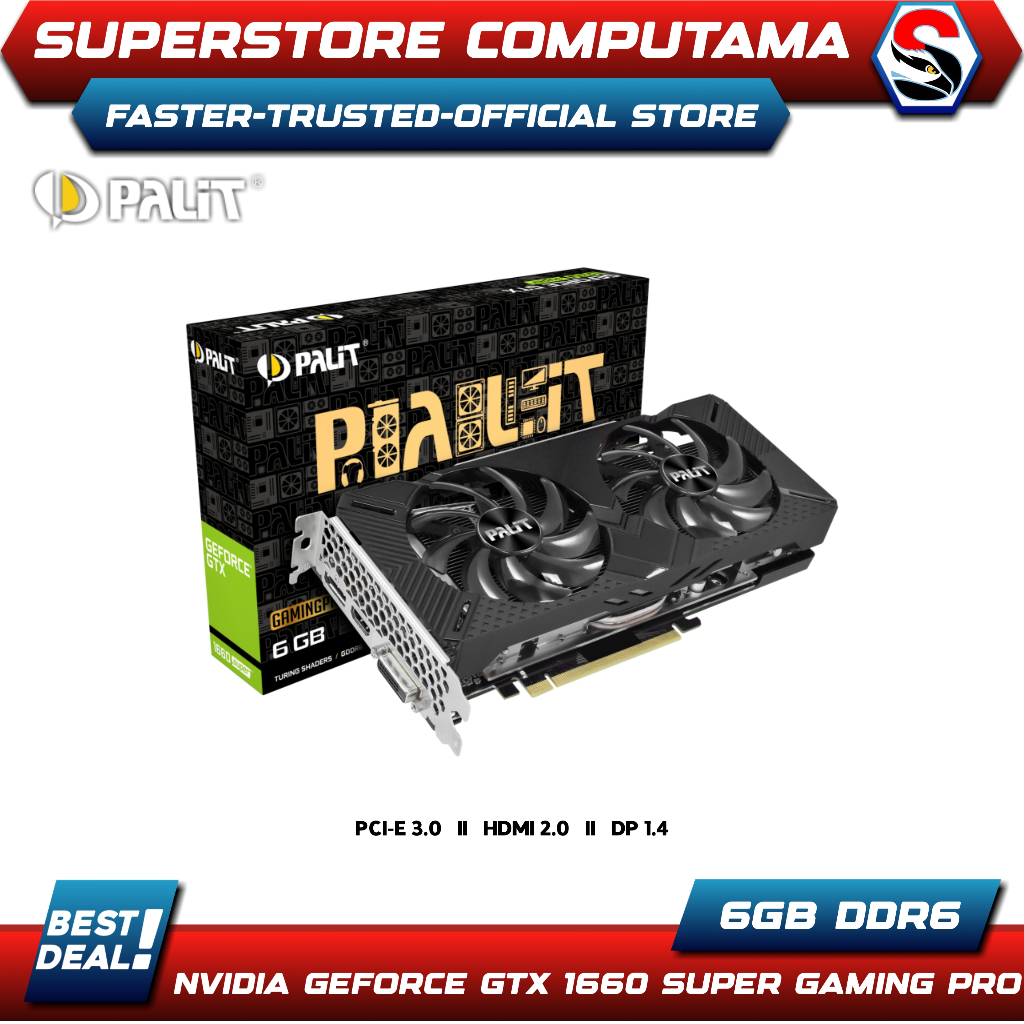 VGA PALIT GeForce GTX 1660 Super GP 6GB DDR6 - PALIT GTX1660S GP 6GB