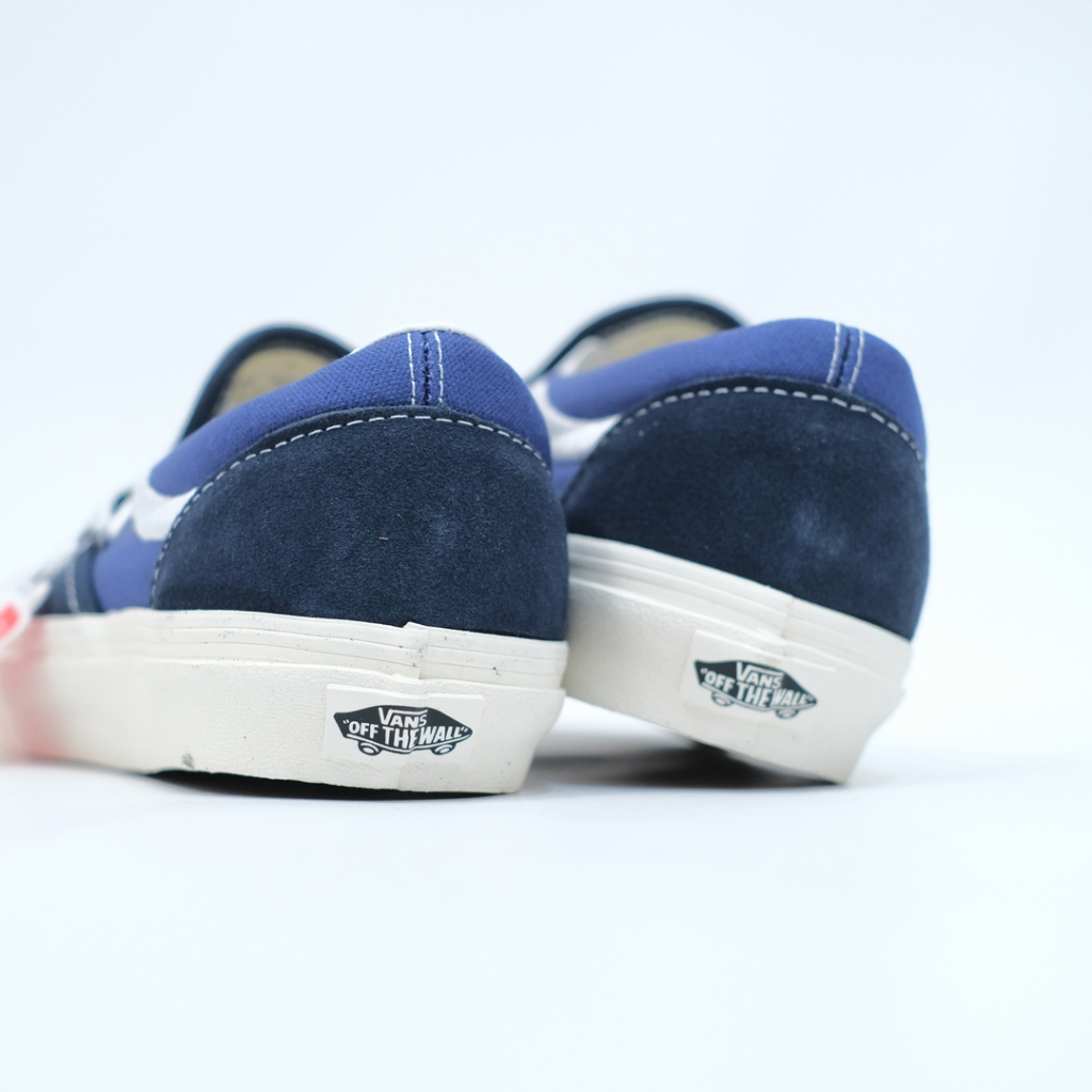 SALE DISKON! V4NS SLIP-ON SIDE STRIPE NAVY/WHITE 100% ORIGINAL BNIB