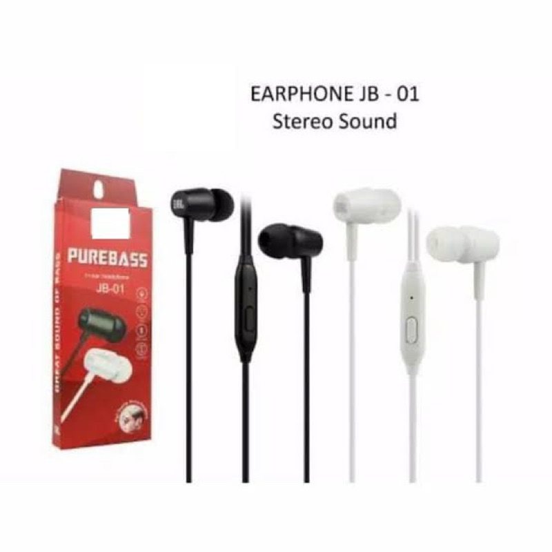 HEADSET JB-01 PUREBASS STEREO HF HANDSFREE JB01 PREMIUM IMPORT