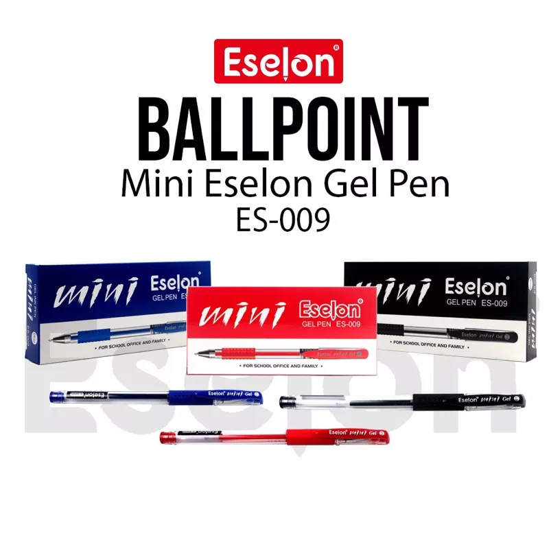 

Pulpen / Bolpen 12pcs pulpen gel / ballpoint / Pulpen gel MINI Eselon ES009 perpak