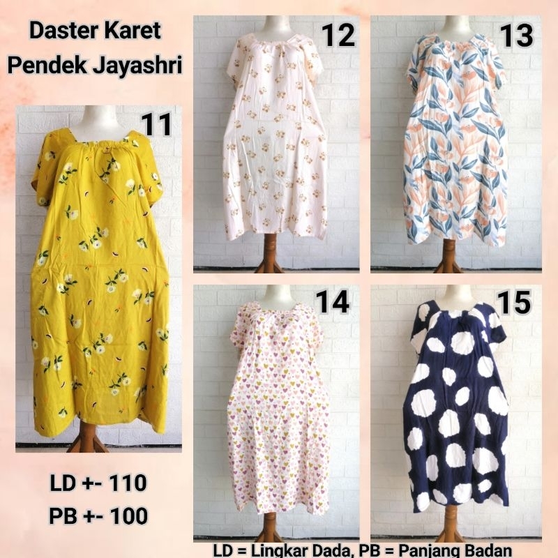 DASTER KARET PENDEK SELUTUT JAYASHRI LD +-110 RAYON PREMIUM ADEM