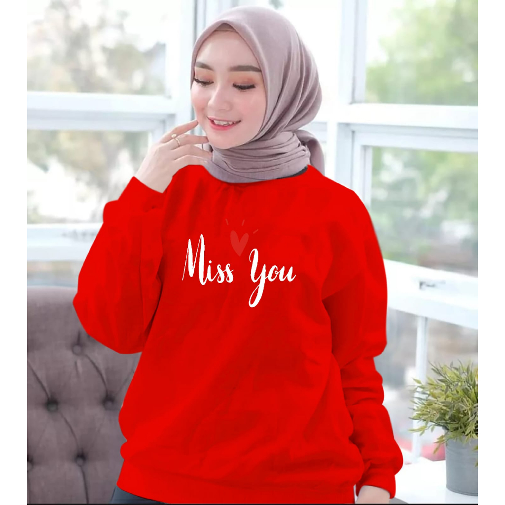 TERBARU VIRAL BAJU WANITA LOVE YOU UKURAN ( S - M - L - XL - XXL )LENGAN PANJANG KEREN MASA KINI