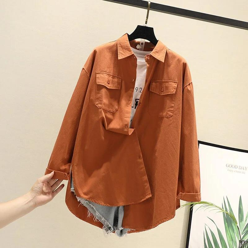 Lucy Top Kemeja Oversize - Atasan Wanita Kemeja Katun Poplin - Kemeja Polos Tangan Panjang Anti Gerah