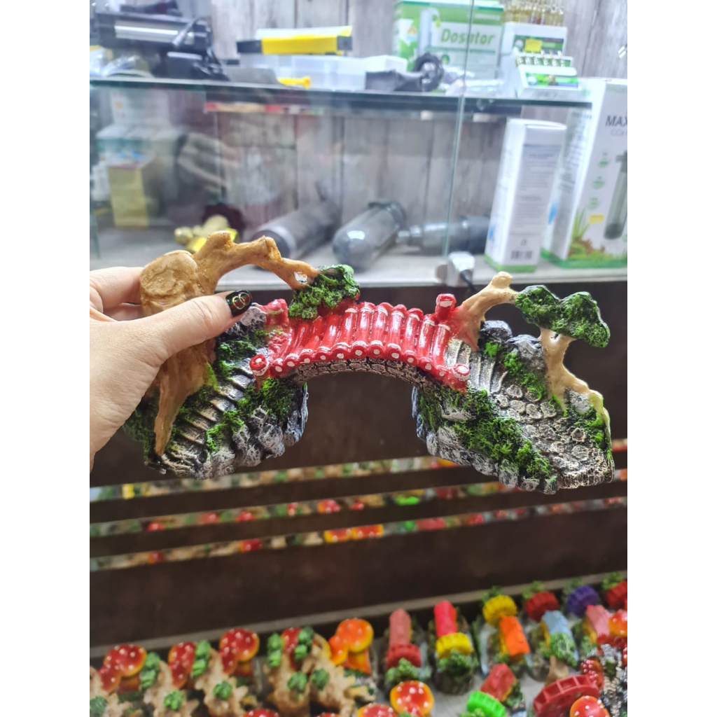 MINIATUR - Hiasan Aquarium - Jembatan Bambu Panjang
