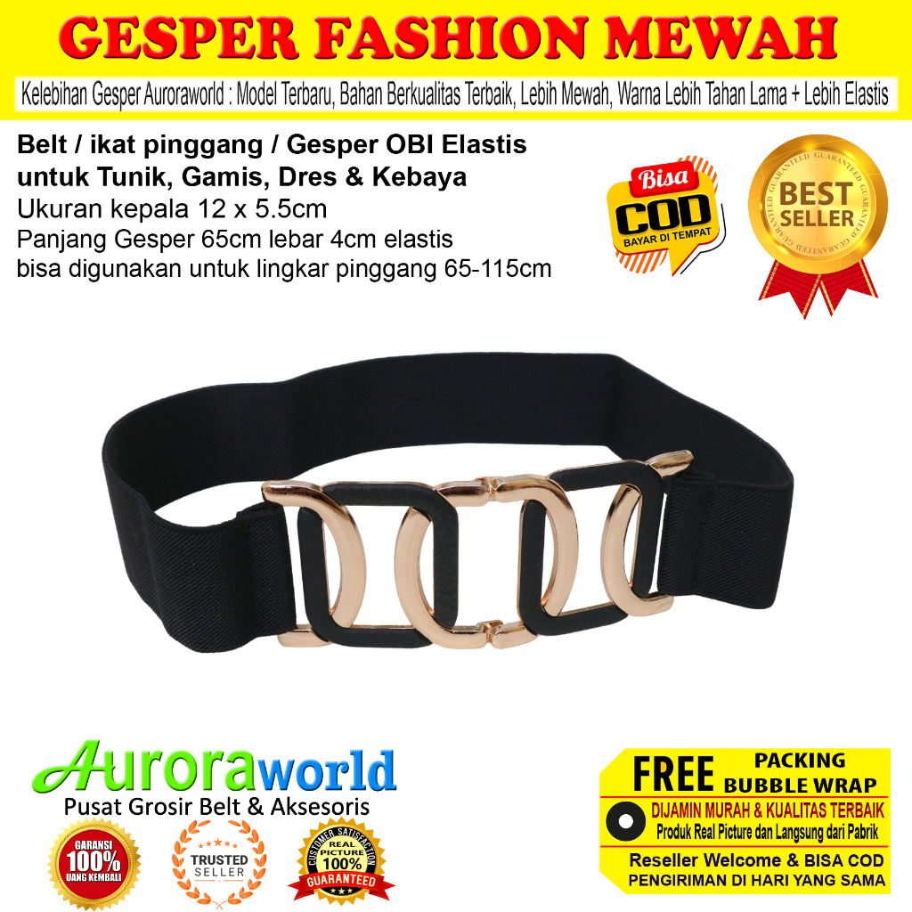 Auroraworld - PAKET MEWAH PAKET USAHA HEMAT 3PCS GESPER IKAT PINGGANG ELASTIS BELT WANITAFASHION FREE Bonus Spesial