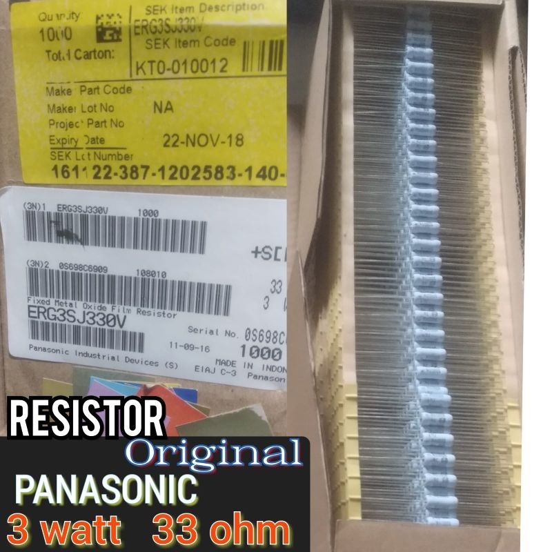 RESISTOR 3 WATT 33 OHM  ORIGINAL PANASONIC 3 WATT 33 OHM