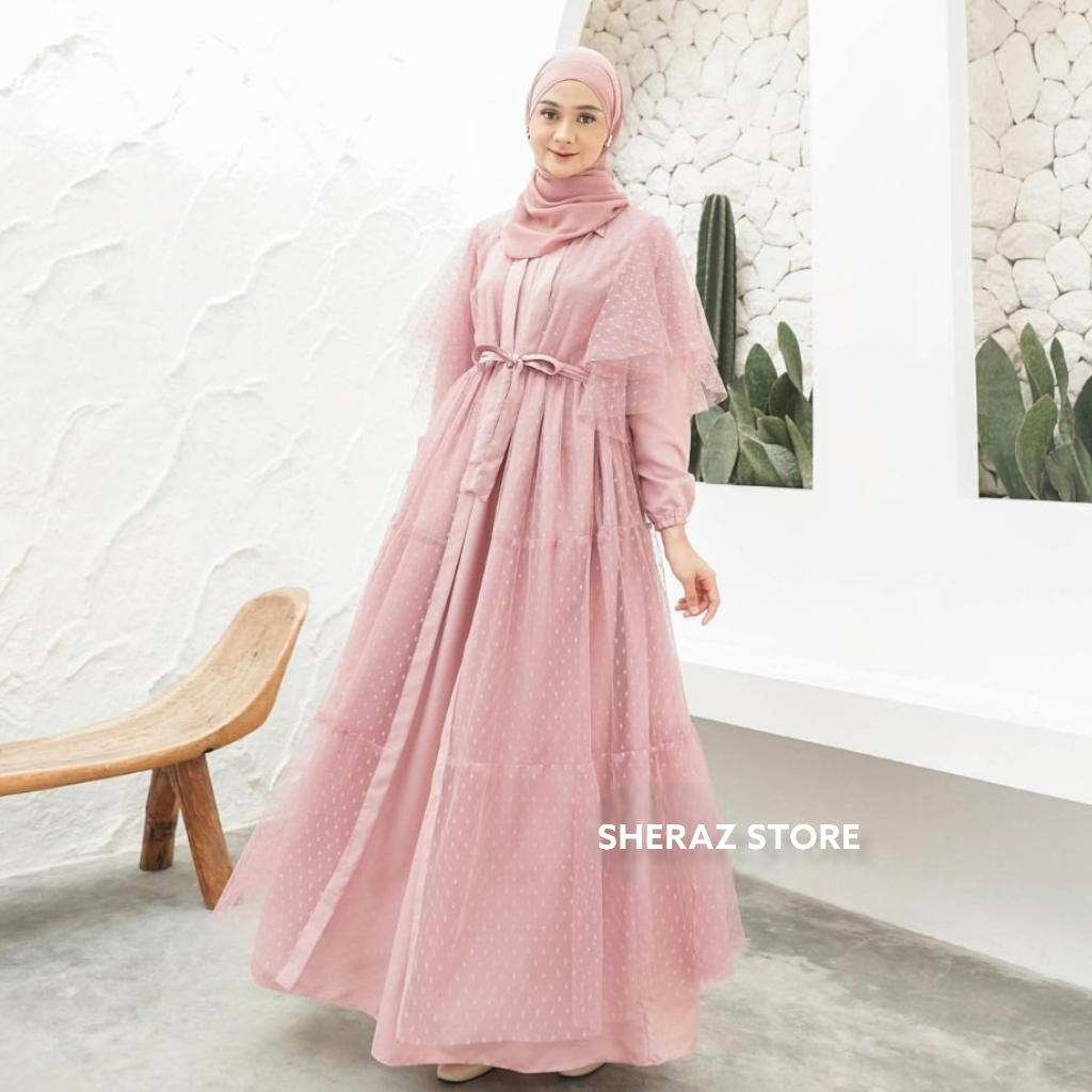 INARA SET (DRESS + OUTER) S M L XL XXL XXXL 5L Gamis Kondangan Wanita Jumbo Ld 120 130 140 Terbaru 2023