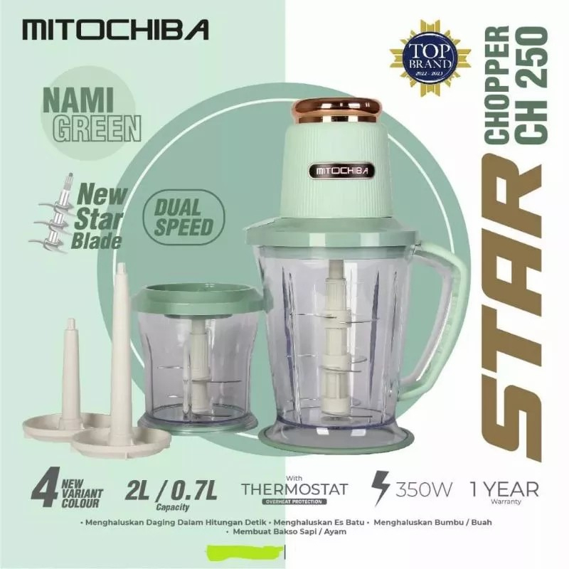 Mitochiba Chopper CH 250 Mito Food Chopper 2L Blender CH250 2 Liter Original