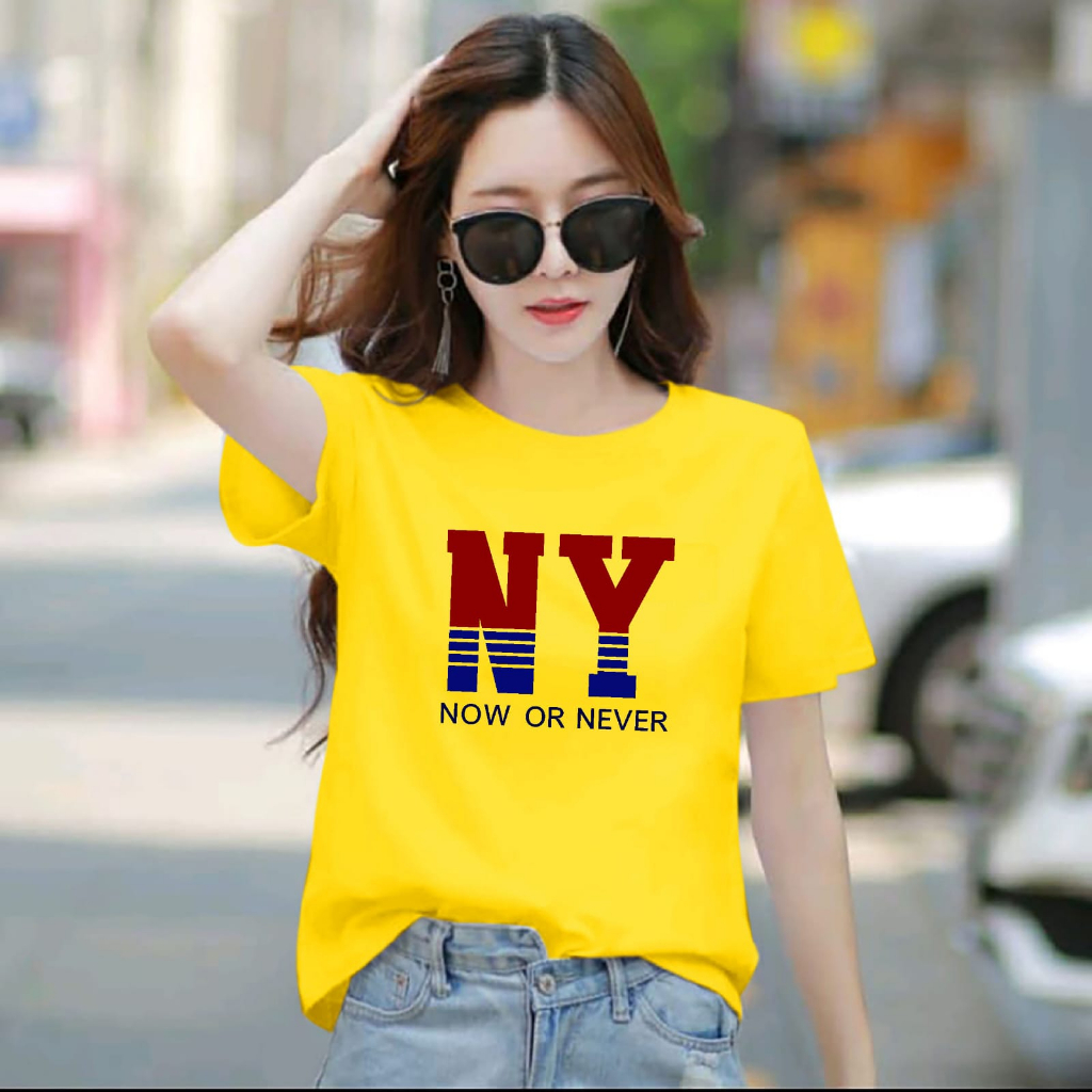 { BISA COD } BAJU NY BIG COLOR LENGAN PENDEK KEREN KEKINIAN