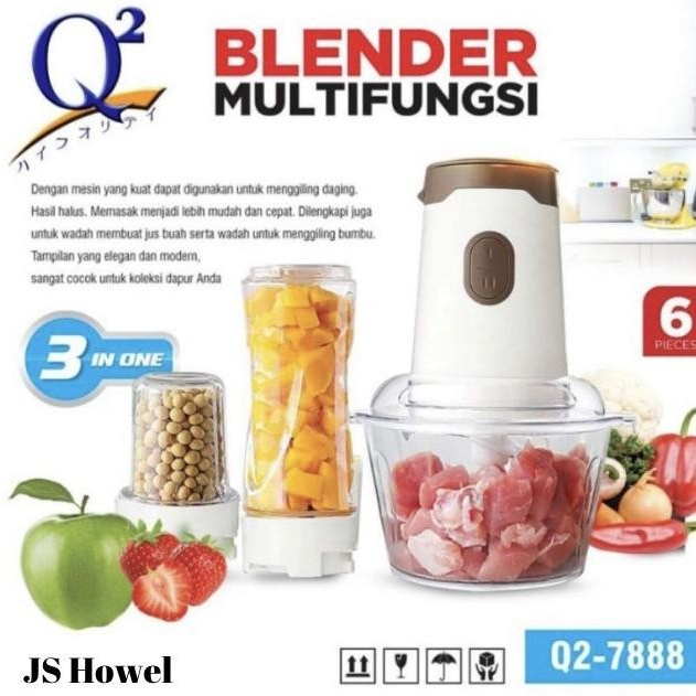 Q2 Food Chopper 2 Liter Food Blender Chopper Pengolah Daging 7888