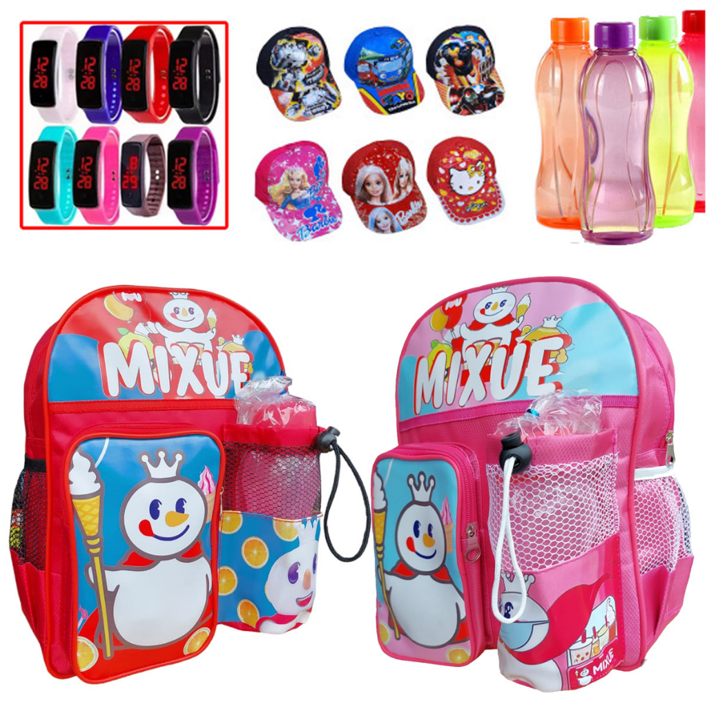 Produk baru -Tas Sekolah Anak paud-TK paket Hemat Tas Sekolah anak TK cewek dan cowok Paket jam mainan atau ATK