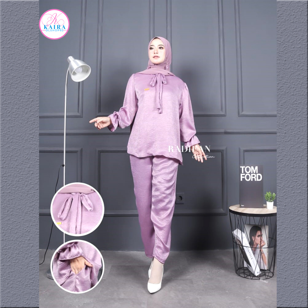 Syahila OneSet Setelan Wanita Terbaru Bahan Santorini Silk cod