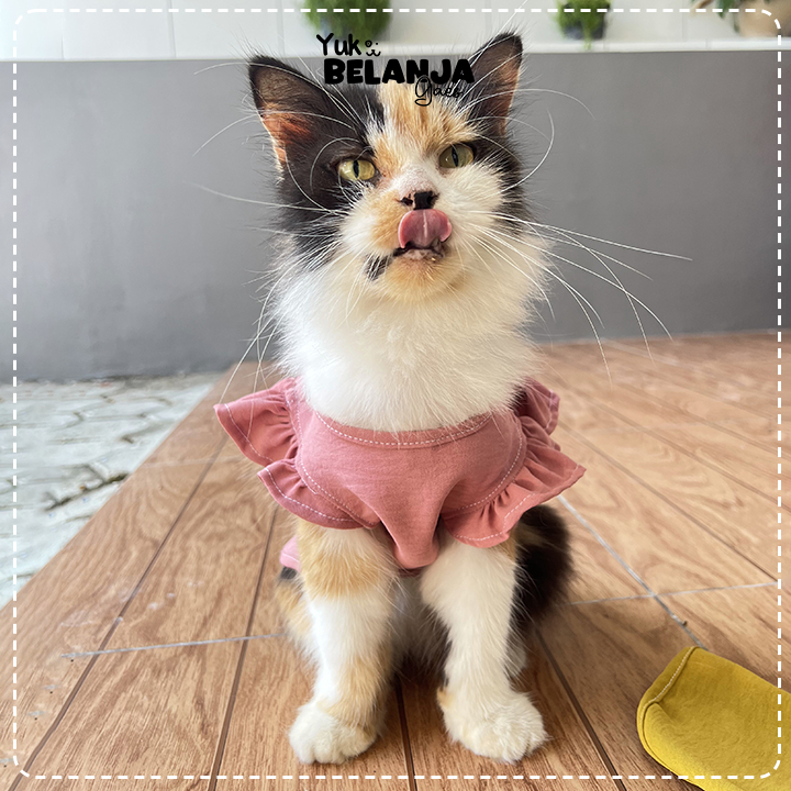 Baju Kucing Bahan Rayon Puffy Pastel Blouse Series / Baju Kucing anjing kelinci / Size XS-XL / Yuk Belanja Gaes!