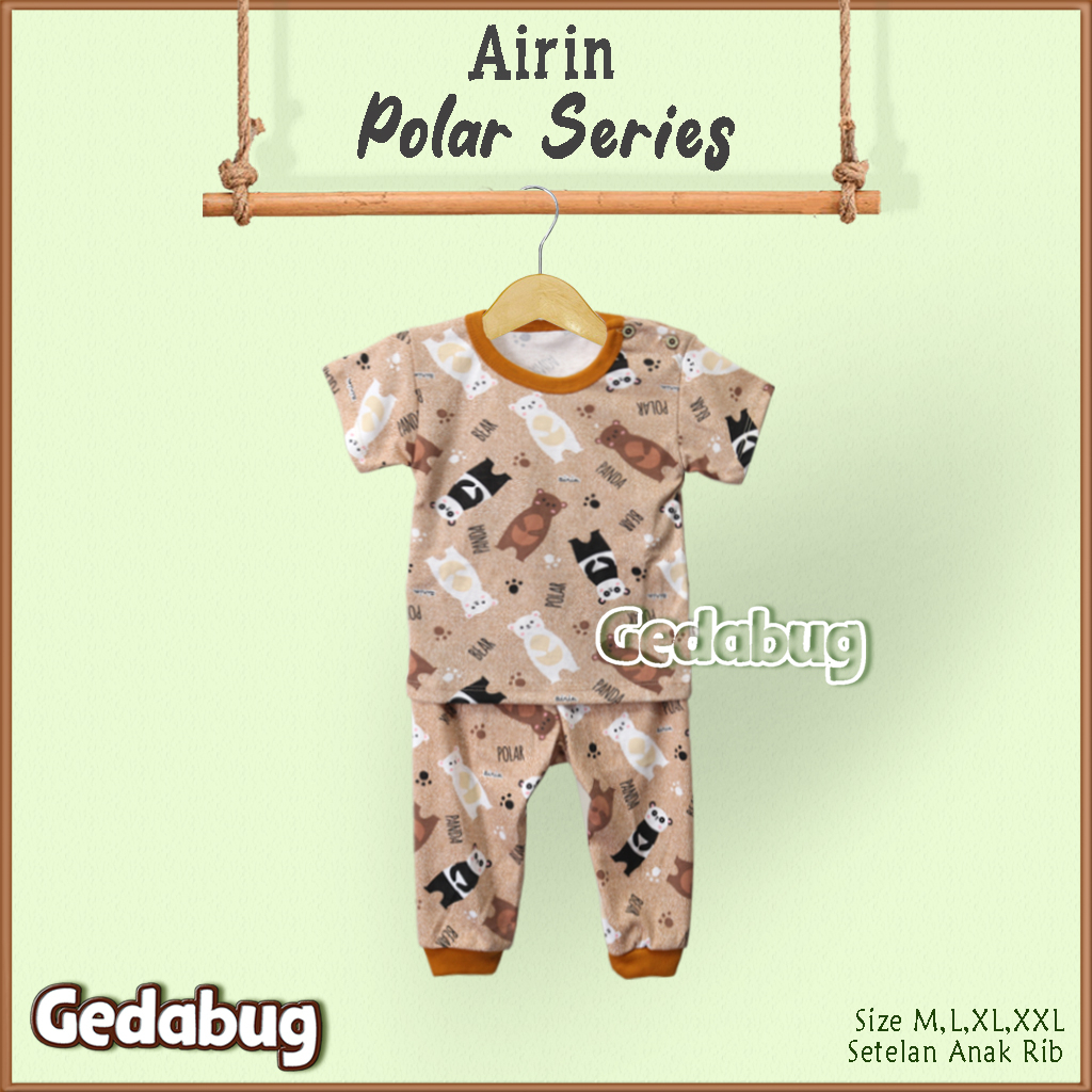 3 Setel - CPR Setelan Anak Airin Polar Zoo | Setelan anak kaos Bermain Anak | Gedabug