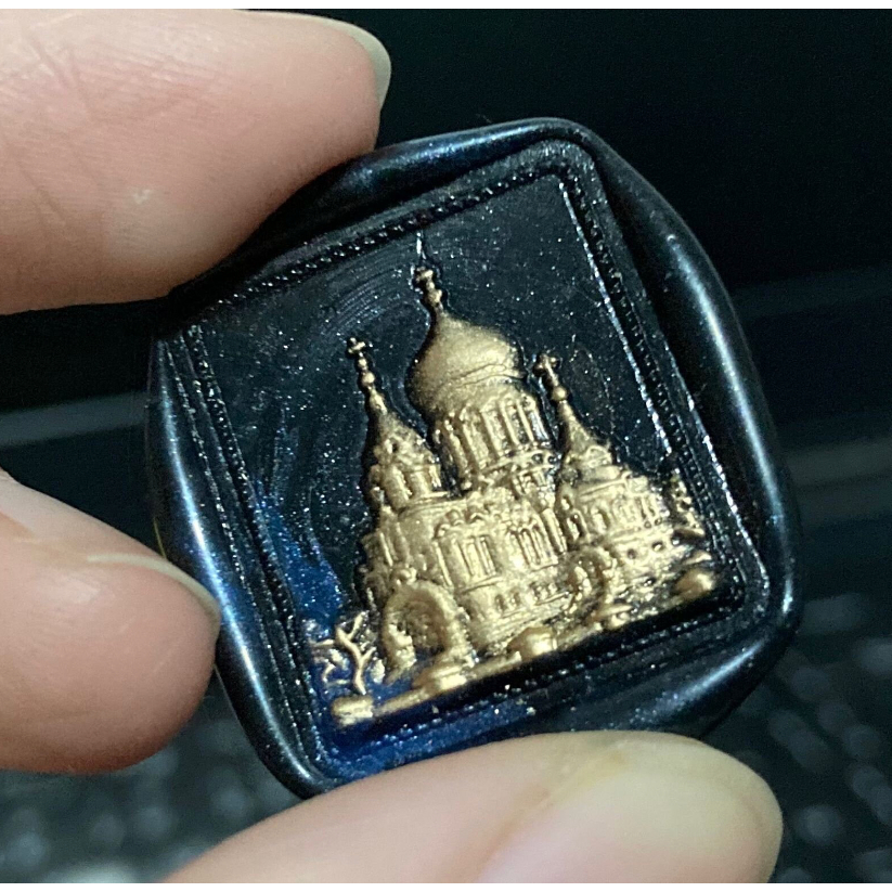 

(WGI) Mosque (Black with Gold Ink) - 1 Pcs seal wax coin sticker siap pakai ready stock (Include double tape) / souvenir pernikahan / accesories / calligraphy / journaling / undangan / hampers