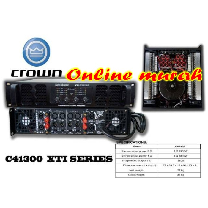 POWER AMPLIFIER CROWN C41300 XTI SERIES 4 CHANNEL 4 X 1300 WATT