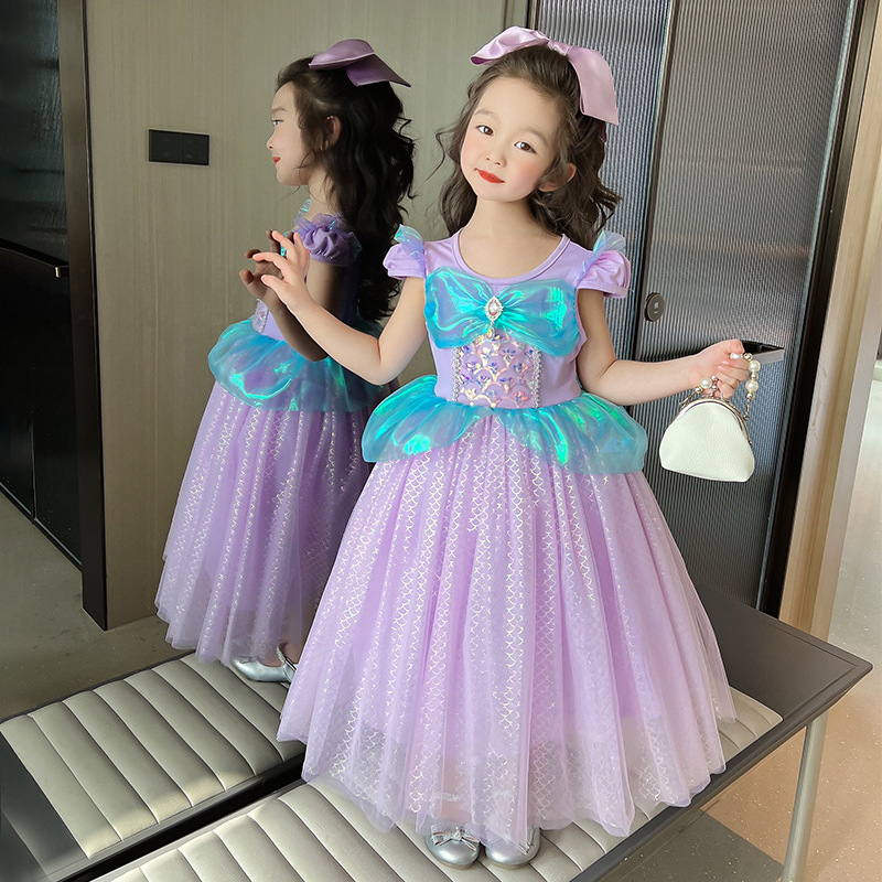 BAJU DRESS ANAK PEREMPUAN ARIEL MERMAID COSTUMER DRESS PRINCESS COSPLAY