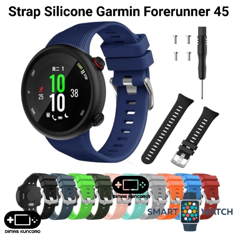 Strap Silicone Garmin Forerunner 45 silikon tali jam fr fr45 45s s swim 2 silicon smartwatch