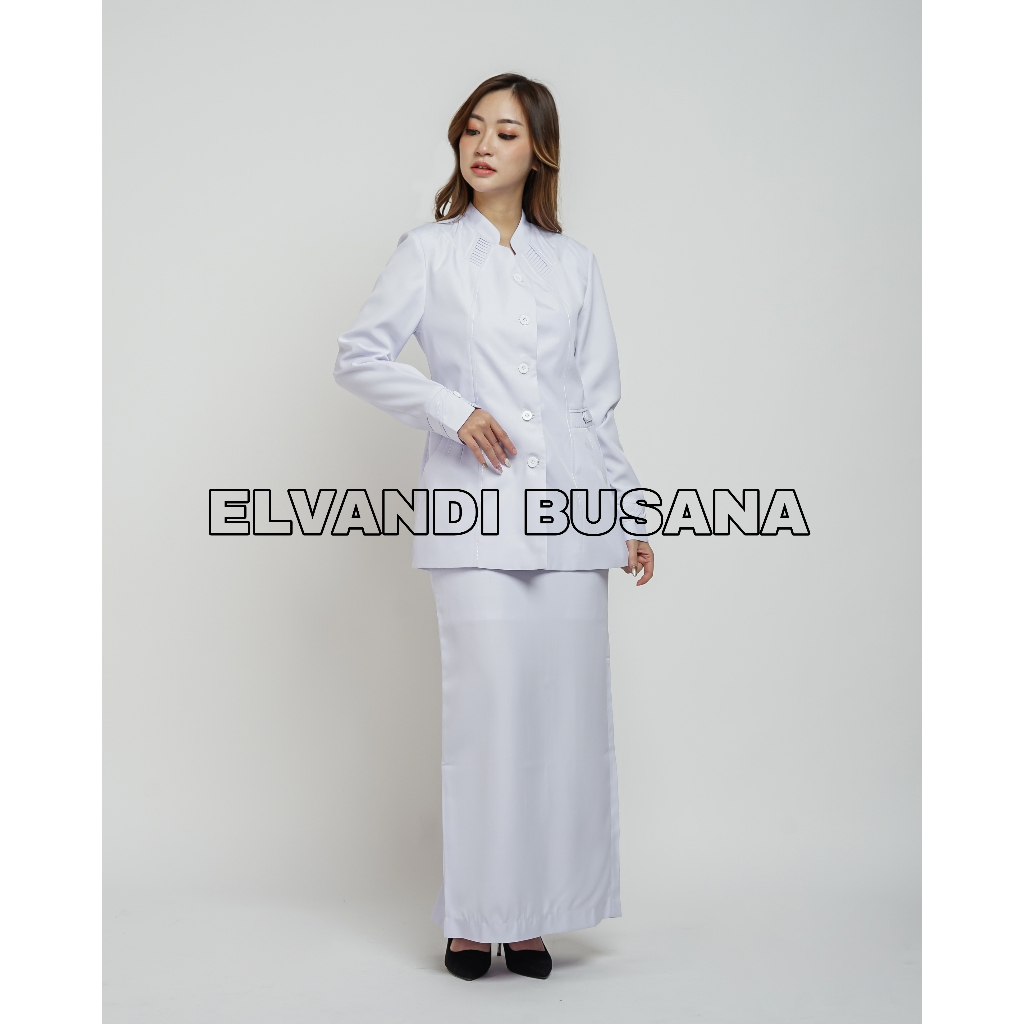 SETELAN JAS WANITA / SERAGAM KERJA BLAZER WANITA / SERAGAM GURU / SERAGAM PERAWAT VEST PUTIH